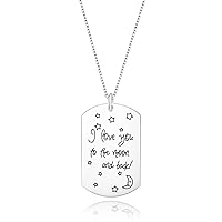 Fine Jewelry Sterling Silver I Love You to the Moon and Back Charm Pendant Necklace, 18 inches