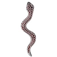 Garnet Jewelry for Women - Bohemian Garnet Sterling Silver Snake Pendant, Includes 925 Sterling Silver Chain - Sterling Silver Jewelry Collection, made in Czech Republic