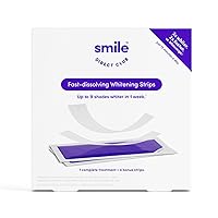 SmileDirectClub Fast Dissolving Teeth Whitening Strips - 18 Count - 2X Whiter Results, 2X Faster - Professional Strength Hydrogen Peroxide - Pain Free and Enamel Safe