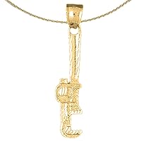 Jewels Obsession Silver Monkey Wrench Necklace | 14K Yellow Gold-plated 925 Silver Monkey Wrench Pendant with 18