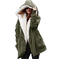 Roiii Women Thicken Warm Winter Coat Hood Down Parka Faux Fur Outdoor Overcoat Long Jacket Outwear