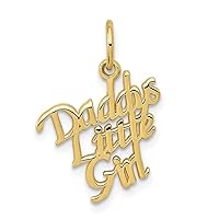 10k Yellow Gold Solid Polished Daddys Little Girl Charm Pendant Necklace Measures 24x8mm Wide Jewelry Gifts for Women