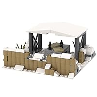 Snow Battle Front Line Command Center Building Block Set(95PCS), WWII Military Themed Construction Toys.