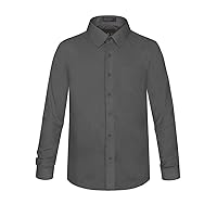 NE PEOPLE Boys' & Junior Long Sleeve Solid Button-Down Dress Shirt (XS-XL)