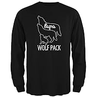 Wolf Pack Papa Dad Father Mens Long Sleeve T Shirt