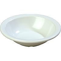 Carlisle FoodService Products Kingline Reusable Plastic Bowl Grapefruit Bowl for Home and Restaurant, Melamine, 10 Ounces, White, (Pack of 48)