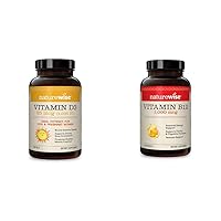 NatureWise Vitamin D3 1000iu (25 mcg) Healthy Muscle Function, and Immune Support, Non-GMO & Vitamin B12 1,000 mcg for Mental Clarity & Cognitive Function + Energy