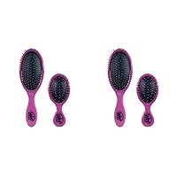 Wet Brush Detangler and Squirt Hair Brush Combo, Exclusive Ultrasoft IntelliFlex Bristles, Glide Through Tangles With Ease For All Hair Types, For Women, Men, Wet And Dry Hair, Purple, 1 (Pack of 2)