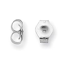 BRIGHT WHITE JEWELRY'S Friction Earring (Medium) Replacement back-findings in 14K White-Yellow