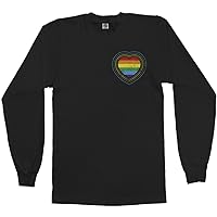 Threadrock Men's Gay Pride Rainbow Heart Long Sleeve T-Shirt