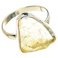 Ana Silver Co Libyan Desert Glass Ring Size 13.25 (925 Sterling Silver) - Handmade Jewelry, Bohemian, Vintage RING90638