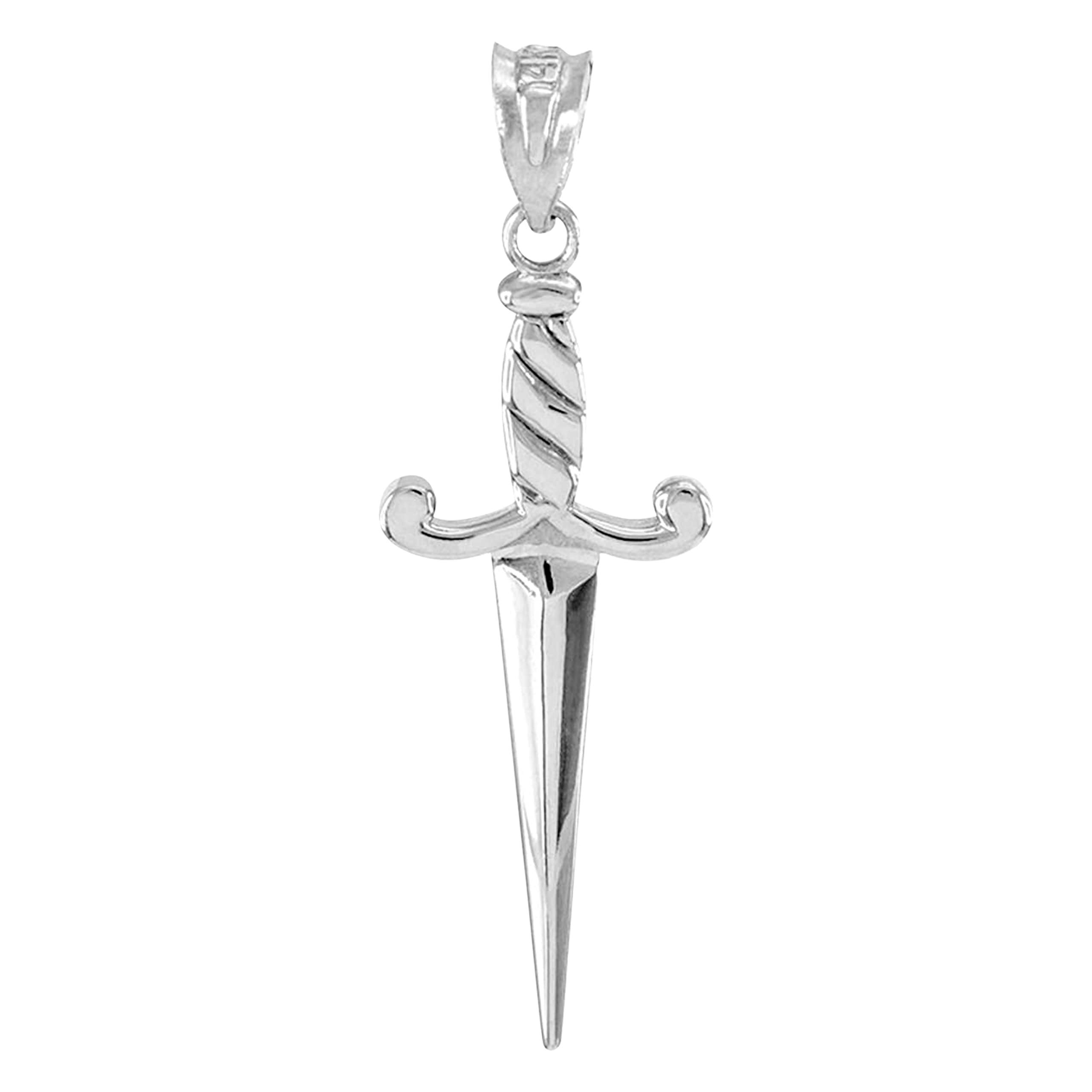 .925 Sterling Silver Dagger Charm Pendant - Pendant Only
