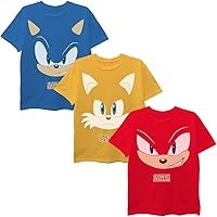 SEGA Hedgehog Boys 3-Pack T-Shirt Bundle, Sonic, Tails, Knuckles