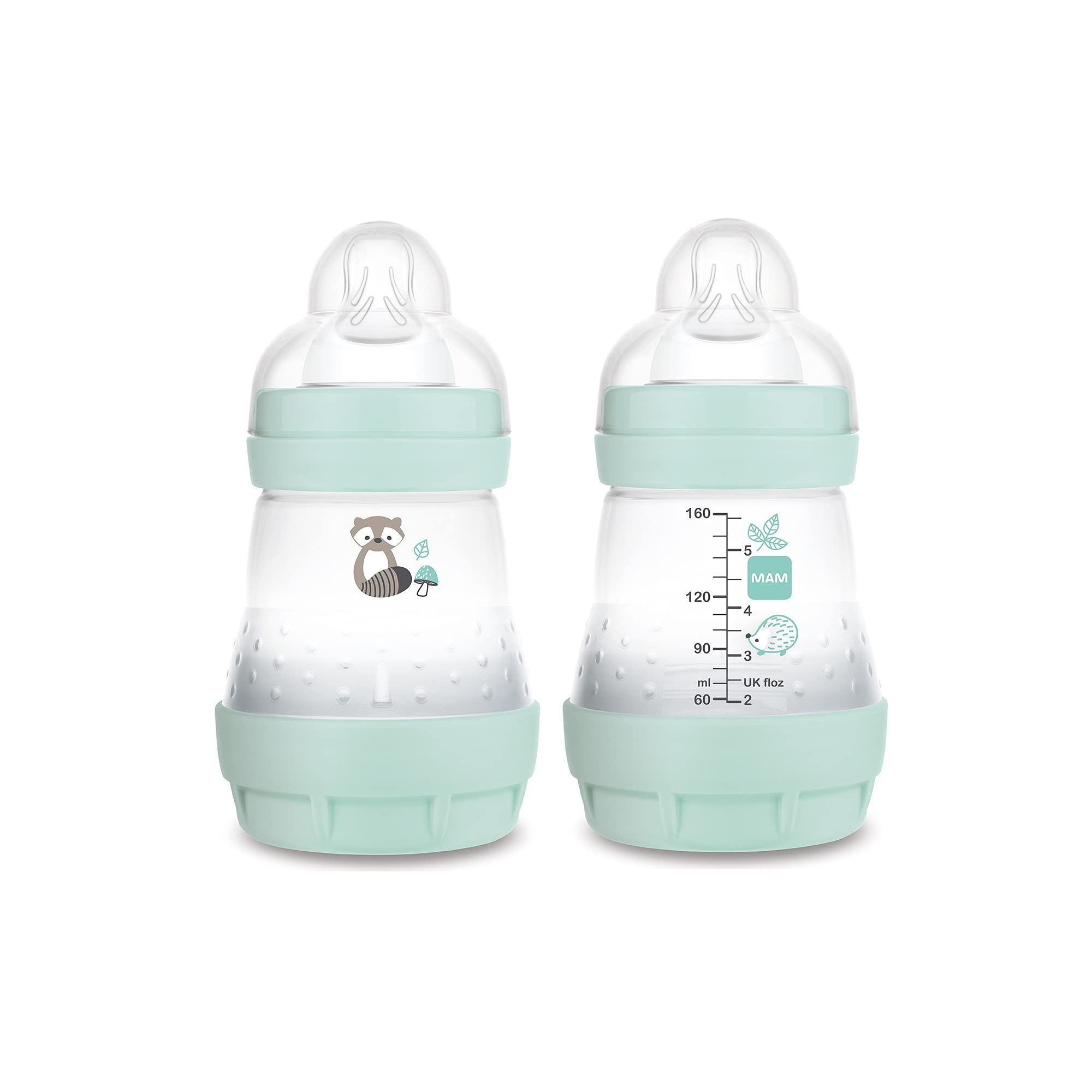 MAM Easy Start Matte Anti-Colic Baby Bottles, 5oz (2 Count), Slow Flow Nipples, Baby Boy