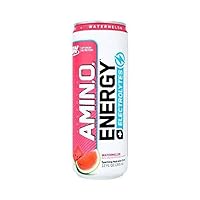 Optimum Nutrition Amino Energy Sparkling Hydration Drink, Electrolytes, Caffeine, Amino Acids, BCAAs, Sugar Free, Watermelon, 12 Fl Oz, 1 count (Packaging May Vary)