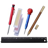 Solid Carpenter Pencil For Carpenter Woodworking Marker Metal Carpenter Tools Pen Set Woodworking Marker