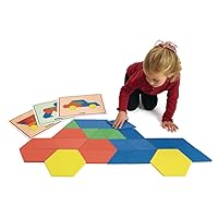Excellerations Giant, 1/2 inch Thick, Foam Pattern Blocks ( Pack of 149), Early Math Skills, Educational Toy, Preschool, STEM, Kids Toys
