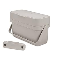 Joseph Joseph Compo 4 Easy-Fill Compost Bin Food Waste Caddy with Adjustable Air Vent, 1 gallon / 4 liters, Stone