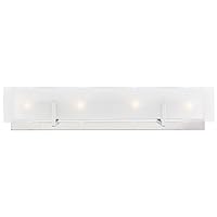 Generation Lighting 4-Light Syll Bath Fixture Wall Lamp (Chrome) 4430804-05 | Bathroom Light Fixture for Home Decor | Vanity Light Fixture Uses Candelabra E12 Standard or LED Light Bulbs