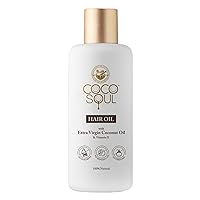Coco Soul Hair Oil with Extra Virgin Coconut Oil & Vitamin E For Healthy Hair Growth| Enriched with Almond| Mineral Oil & Silicone Free| From the Makers of Parachute Advansed(200 ml (Pack of 1),White)