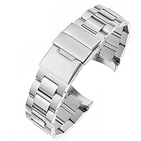 Curved End Stainless Steel Watch Strap for Longines Master Conquest HydroConquest L3.642.4 L3.781.4 Bracelet Accessories 21MM