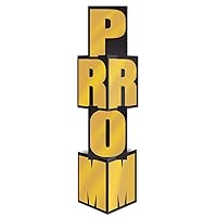 Beistle Durable Cardstock Prom Night Decoration Column Photo Booth Party Decorations And Supplies Black/Gold