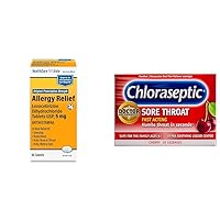 HealthCareAisle Allergy Relief Tablets 80 Count & Chloraseptic Sore Throat Lozenges Cherry 18 Count Bundle