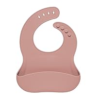 Simple Modern Silicone Bib for Babies, Toddlers | Lightweight and Durable Baby Bibs for Eating with Food Catcher Pocket | Soft Silicone with Adjustable Fit | Bennett Collection | Mauve Me