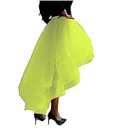 Women's Organza Ruffles High Low Skirts Night Out Skirt Tiered Cocktail Party Gowns