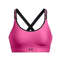Under Armour Womens Infinity Mid Impact Sports Bra, (686) Astro Pink / / Black, Large D-DD
