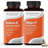 Migra-T with Relieve-R - Migraine Prevention & Relief Supplement - Support for Severe Headaches - Reduces Light Sound & Odor Sensitivity - Feverfew, White Willow, Magnesium Ginger & CoQ10