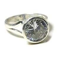 Choose Your Color Genuine Gemstone Chakra Healing Ring Sterling Silver 5 Carat Handmade Jewelry Size 5-13