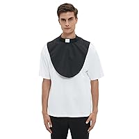 Unisex Clergy Tab Collar Dickey Clerical Dickey Bib Collar with Insert White Collar Tab