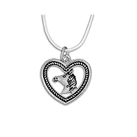 Fundraising For A Cause Horse Head in Heart Necklaces Individually Bagged (Wholesale Pack - 10 Necklaces)