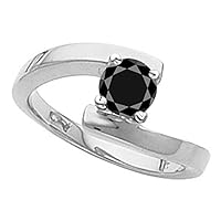 2.57 ct Opaque Round Cut Real Moissanite Solitaire Engagement & Wedding Ring Black Color Size 7