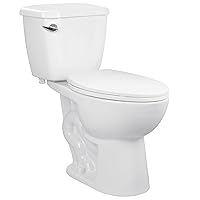 DeerValley Two-Piece Elongated Toilet ADA 17.9”High Toilet for Bathrooms Comfortable, Power Flush 1.28 GPF Toilet, 1000g Map High-Efficiency White Toilet 12