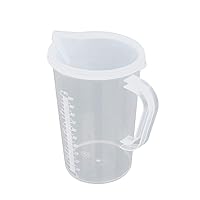 YiZYiF Kitchen Measuring Cup Plastic Graduated Pitcher Jug with Pour Spout and Lid for Cold Water Milk Tea Iced Juice Beer With Lid 1000ml