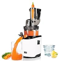 Kuvings Whole Slow Juicer REVO830W Cold Press Masticating Juicer Machine | Extra Wide 88mm & 48mm Food Chutes | Quiet Strong Motor Auto-Cut Fruits & Veggies | Smoothie Sorbet Attachment | White
