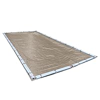Pool Mate 572550R Winter Pool Cover, Extra Heavy-Duty Sandstone, 25 x 50 ft Inground Pools