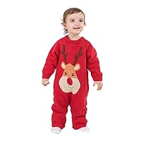 Baby clothing sweater plush jumpsuit newborn clothing crawling suit thickened warmth baby Christmas elk