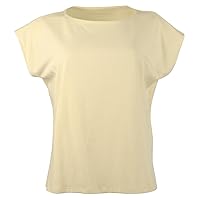 Eileen Fisher Women's Ballet Neck Short Boxy T-Shirt Top XXS Butter