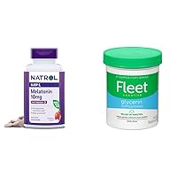 Natrol Melatonin 10mg Fast Dissolve 100ct & Fleet Glycerin Suppositories Constipation Relief 50ct