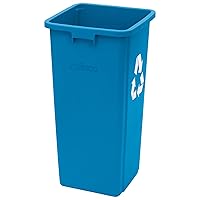 Winco PTCS-23L Square Trash Can, 23 Gallon, Blue