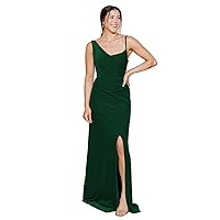 One Shoulder Velvet Bridesmaid Dresses Long Spaghetti Strap Mermaid Formal Evening Gown Split Maxi Wedding Guest Dress