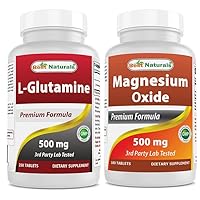 Best Naturals L-Glutamine 500 mg & Magnesium Oxide 500 mg