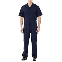 TopTie Men's Short Sleeve Coverall, Workwear Coverall Regular Size