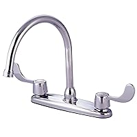 Kingston Brass KB781 Vista Kitchen Faucet with Blade Handles without Sprayer, 8-3/4-Inch, Polished Chrome