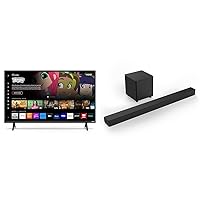VIZIO 32 inch D-Series HD 720p Smart TV with Apple AirPlay and Chromecast Built-in & V-Series 2.1 Home Theater Sound Bar with Dolby Audio, DTS Virtual:X, Bluetooth, Wireless