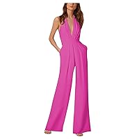 Women's Summer Rompers 2023 Banquet Dress Jumpsuit Sexy Hanging Neck Trousers Rompers
