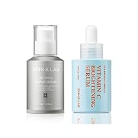[SKIN&LAB] Brightening and Wrinkle Care Skincare Set: Includes Vitamin C Serum and Retinol Serum